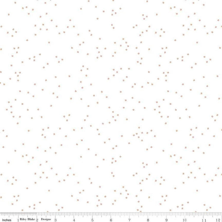 Rose Gold Sparkle Blossom on White by Christopher Thompson for Riley Blake Designs