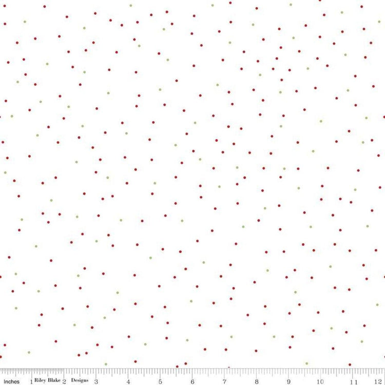 Pin Dot Christmas scattered on a white background designed by Lori Holt of Bee in my Bonnet for Riley Blake Designs