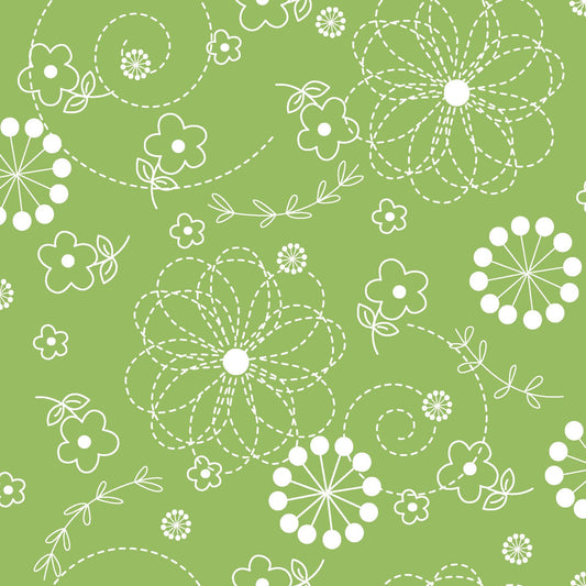 Green Doodles Designed by Kim Christopherson of Kimberbell Designs for Maywood Studios