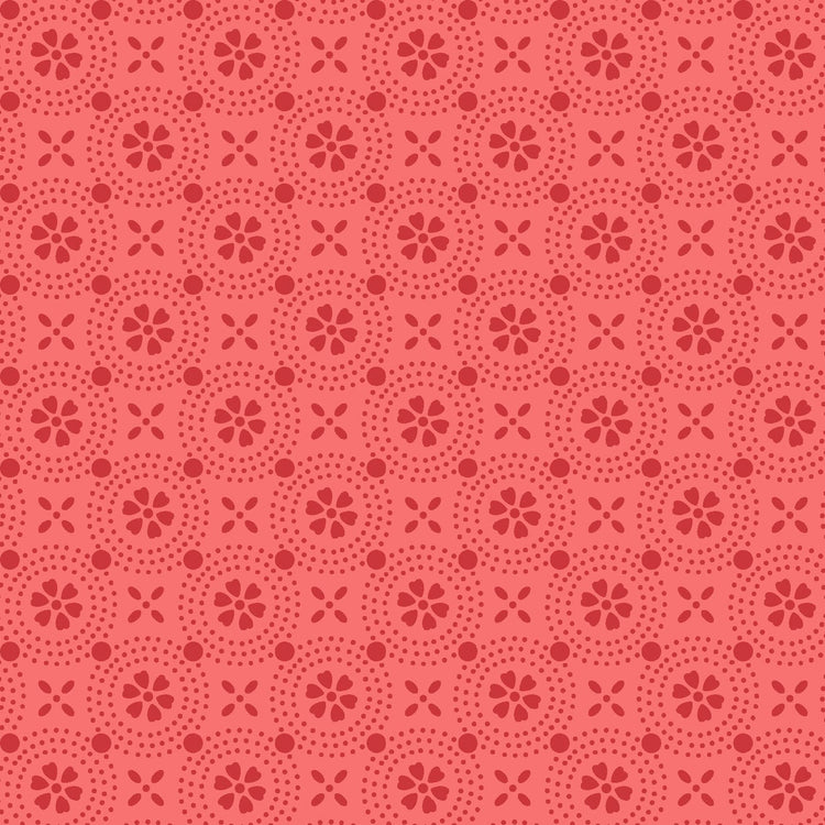 Peachy Pink Dotted Circles Designed by Kim Christopherson of Kimberbell Designs for Maywood Studios