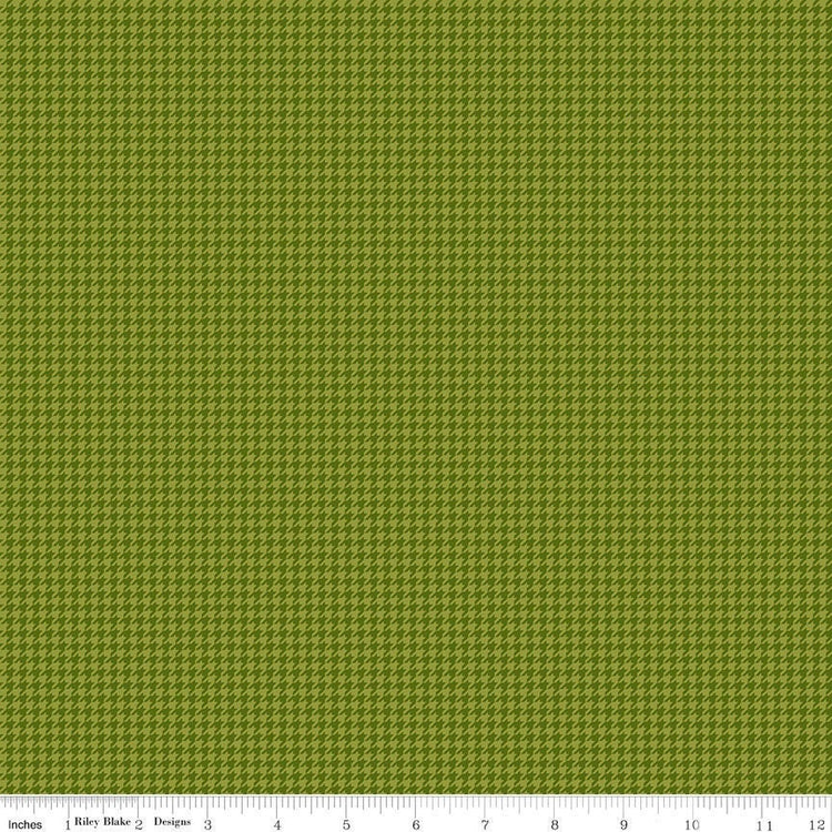 Petals and Pedals Houndstooth Green by Jill Finley of Jillily Studio for Riley Blake Designs