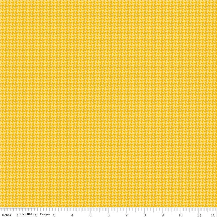 Petals and Pedals Houndstooth Yellow by Jill Finley of Jillily Studio for Riley Blake Designs