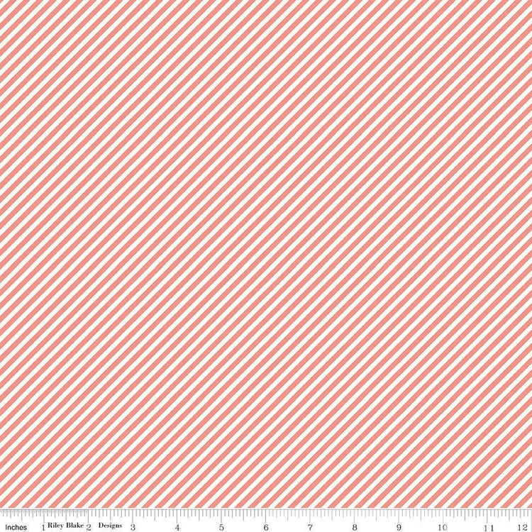 Daybreak Stripes Coral by Fran Gulick of Cotton and Joy for Riley Blake Designs