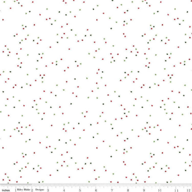 Blossom Santa Claus on White by Christopher Thompson for Riley Blake Designs