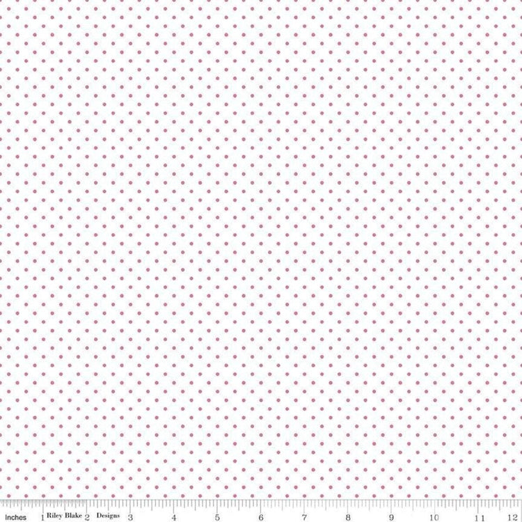 Swiss Dot On White Hot Pink by Riley Blake Designs