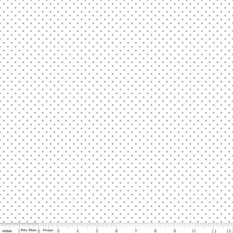 Swiss Dot On White Lavender by Riley Blake Designs
