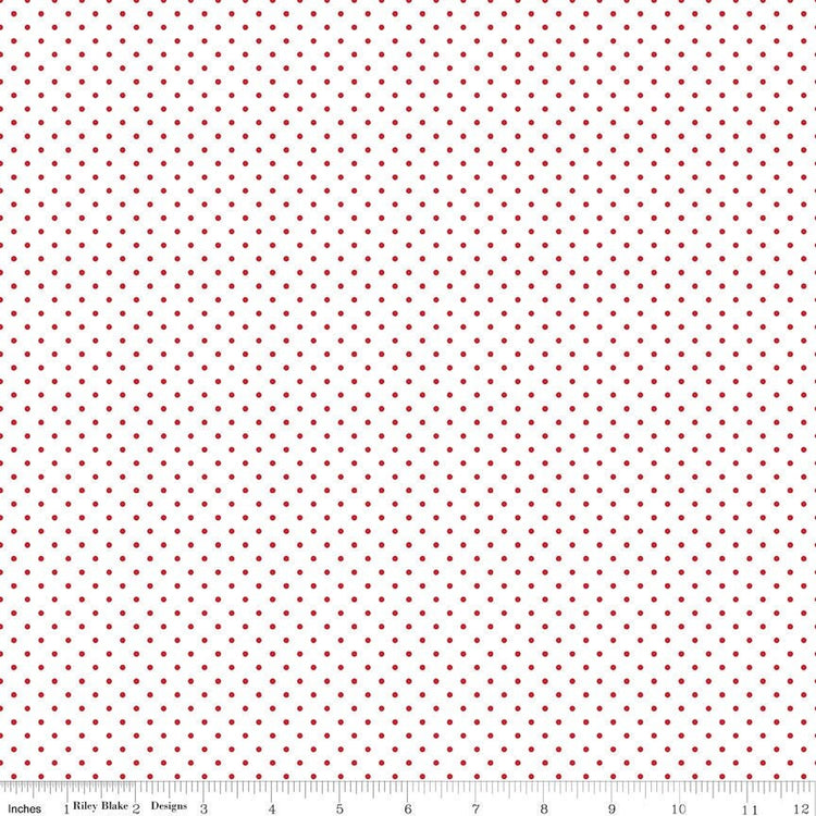 Swiss Dot On White Red by Riley Blake Designs