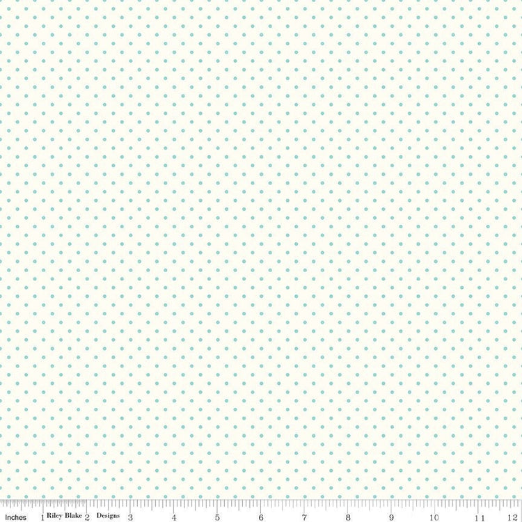 Swiss Dot On Cream Aqua by Riley Blake Designs