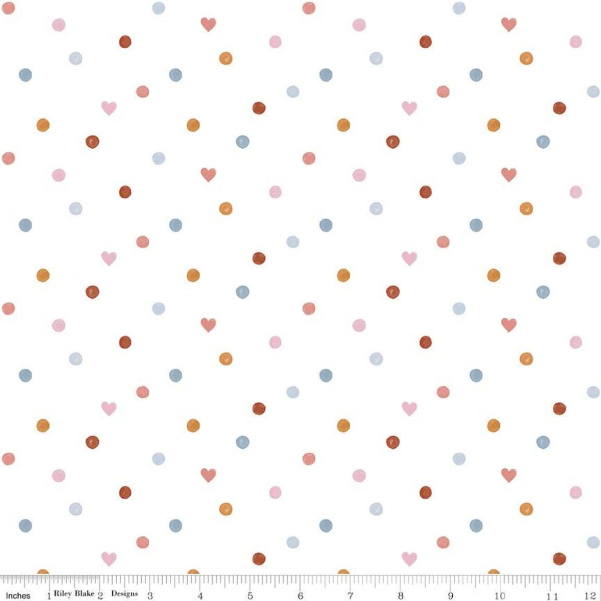 Heartsong Hearts White by Gabrielle Neil Design Studio for Riley Blake Designs