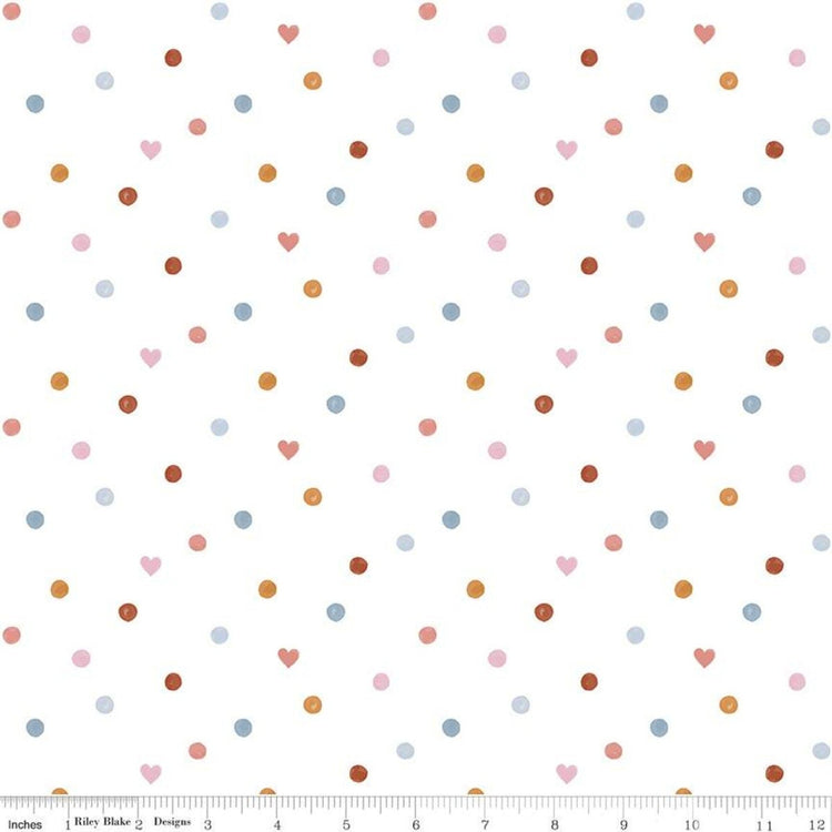 Heartsong Hearts White by Gabrielle Neil Design Studio for Riley Blake Designs