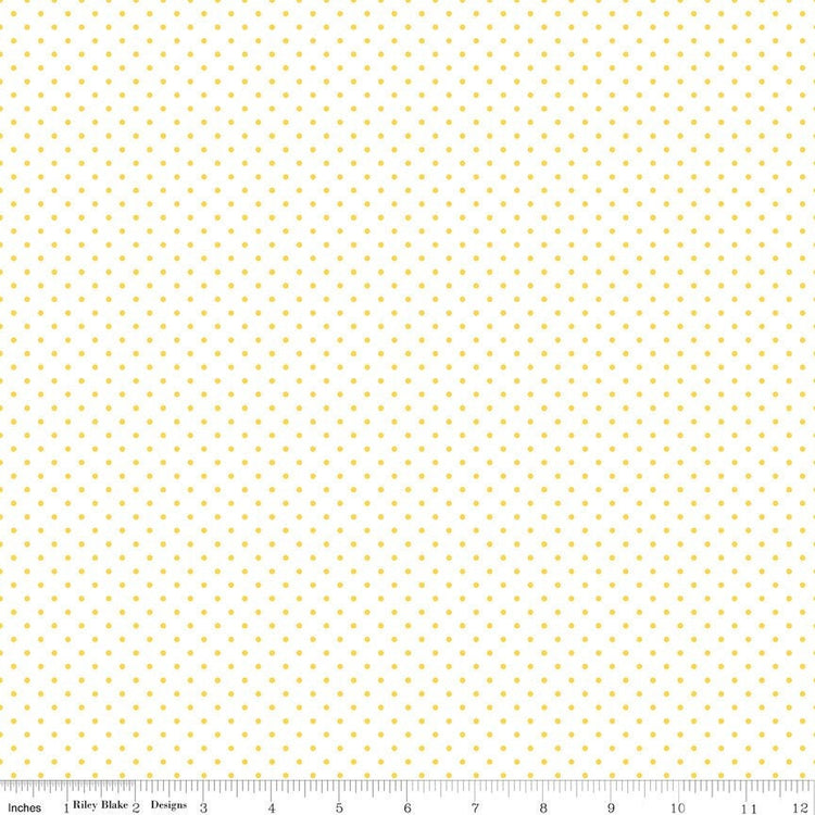 Swiss Dot On White Yellow by Riley Blake Designs