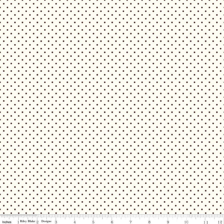 Swiss Dot On Cream Brown by Riley Blake Designs