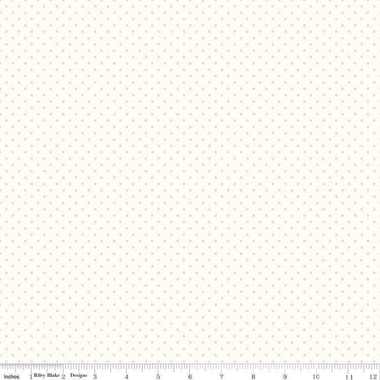 Swiss Dot On Cream Baby Pink by Riley Blake Designs
