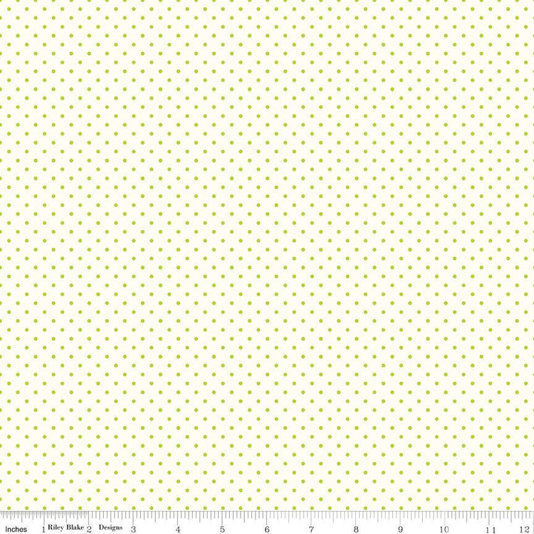 Swiss Dot On Cream Lime by Riley Blake Designs