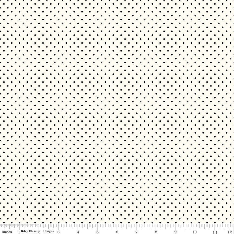 Swiss Dot On Cream Black by Riley Blake Designs