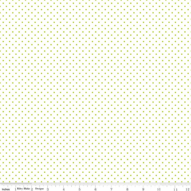 Swiss Dot On White Lime by Riley Blake Designs