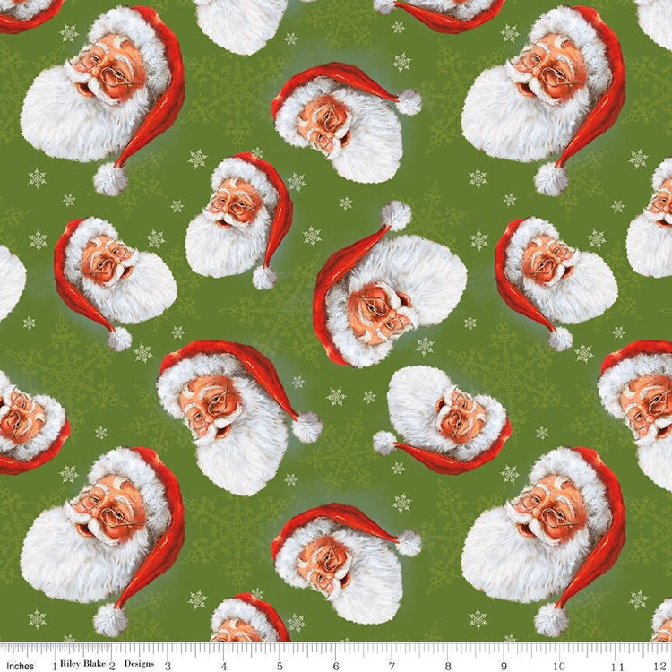Picture a Christmas Santa Toss Green for Riley Blake Designs - CD12371-GREEN