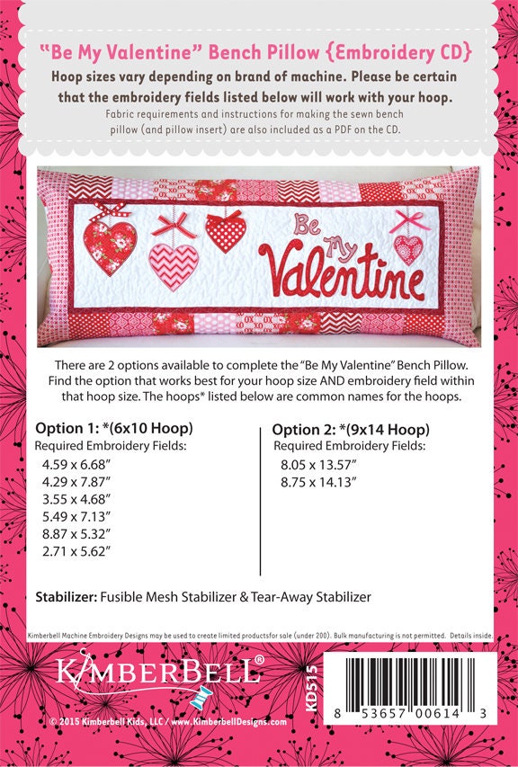 Be My Valentine Bench Pillow