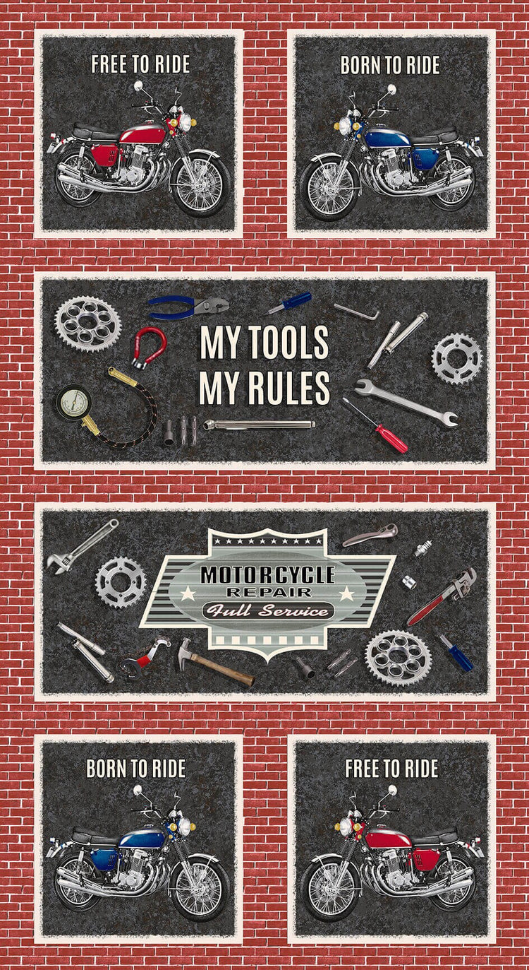 My Tools My Rules Brick Motorcycle Panel