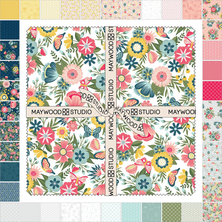 Vintage Flora 10 Inch Stacker Designed by Kim Christopherson of Kimberbell Designs for Maywood Studios - SQ-MASVINF - 42 pieces