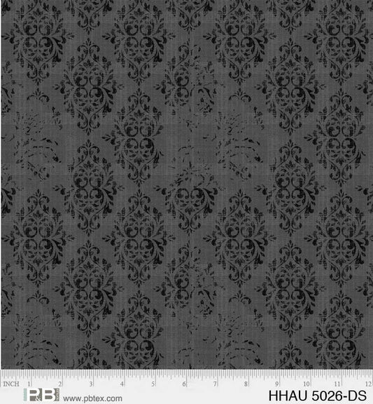 Happy Haunting Distressed Damask Gray by PDR for P & B Textiles - HHAU 5026 DS