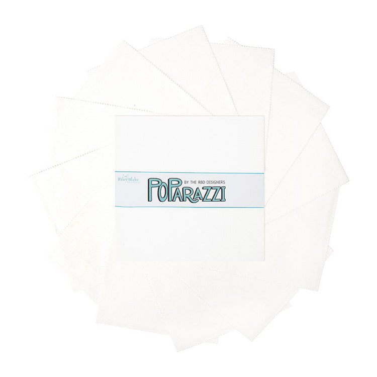 POParazzi White on White 10 Inch Stacker by Riley Blake Designs - 10-805-WHITE-42 (42 pieces)