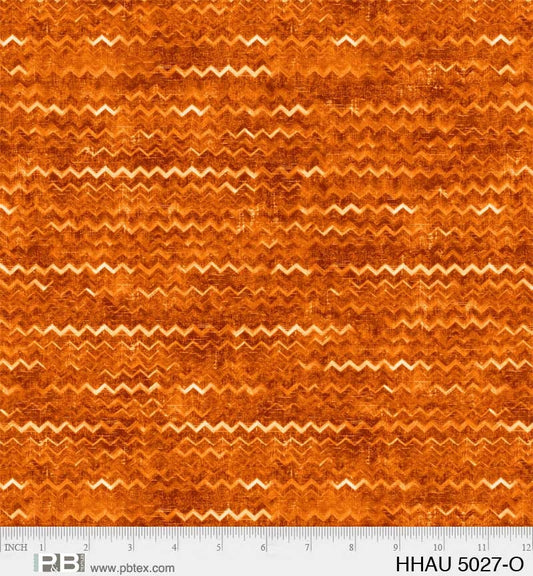 Happy Haunting Distressed Chevron Orange by PDR for P & B Textiles - HHAU 5027 O