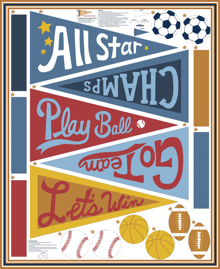 All Star Cut and Sew Pennant Panel by Stacy Iest Hsu for Moda Fabrics - 20858 11