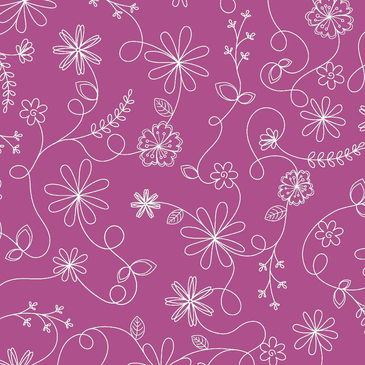 Swirl Floral Violet Red by Kim Christopherson of Kimberbell Designs for Maywood Studios - MAS8261-V