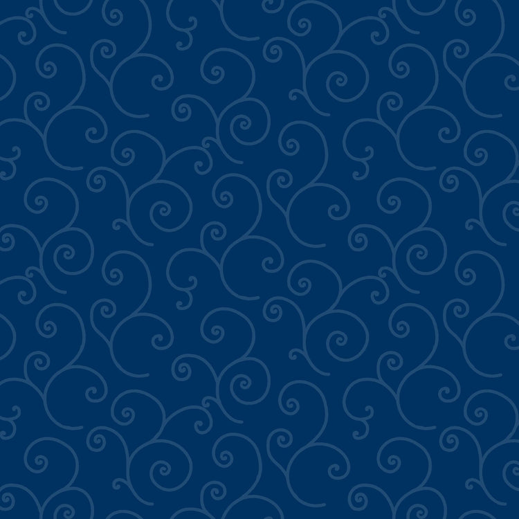 Scroll Tone on Tone Navy by Kim Christopherson of Kimberbell Designs for Maywood Studios - MAS8243-N