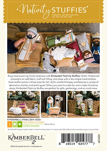 IN STOCK Nativity Stuffies by Kimberbell Designs - Machine Embroidery CD - KD548