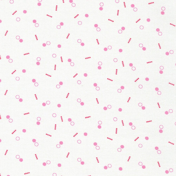 Flowerhouse Hint of Prints Dots and Circles Pink on White by Debbie Beaves for Robert Kaufman Fabrics - FLHD-21901-10