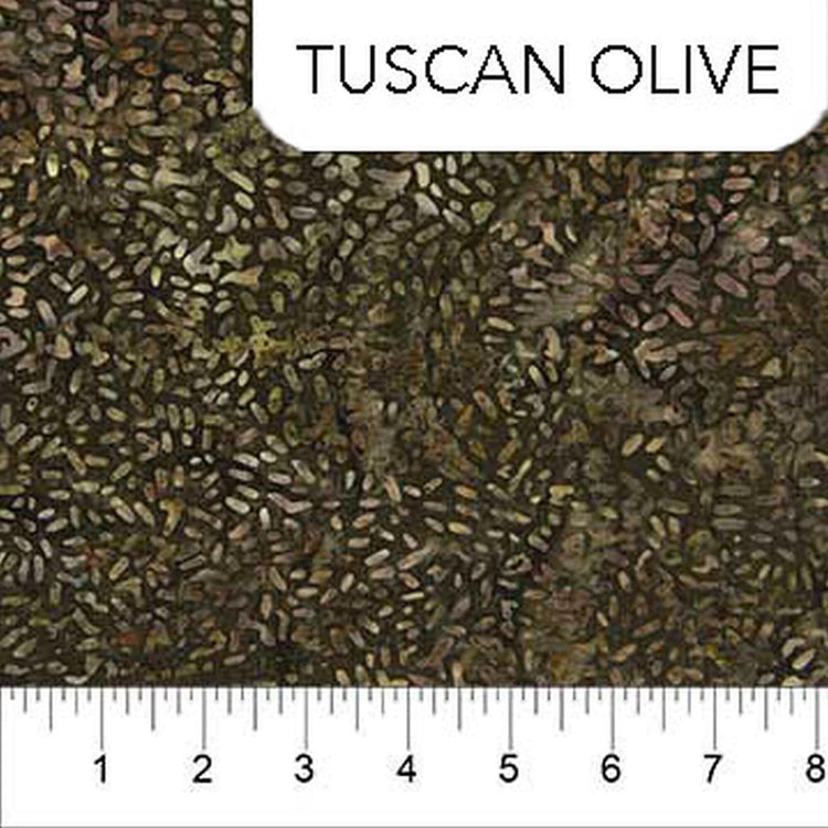 Ketan Batik Mixer Tuscan Olive by Banyan Batiks Studio for Northcott Fabrics - 81000-365