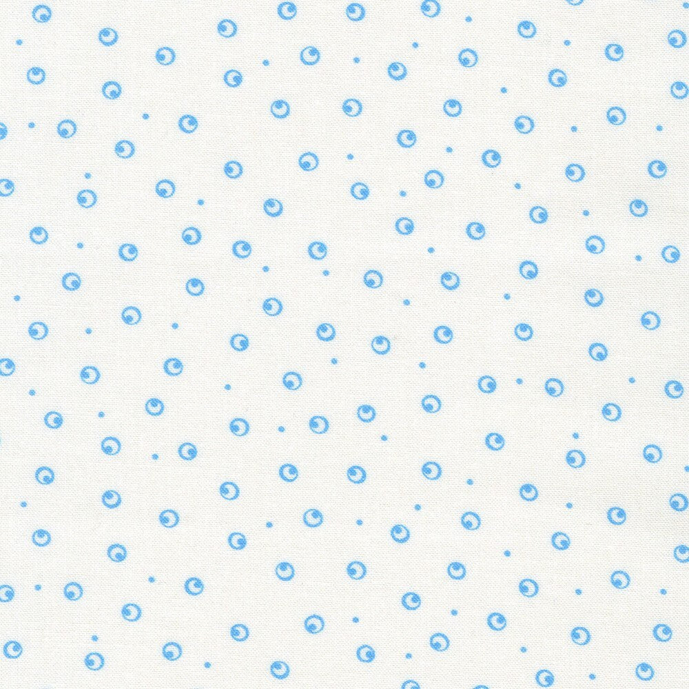 Flowerhouse Hint of Prints Circles Blue on White by Debbie Beaves for Robert Kaufman Fabrics - FLHD-21898-4
