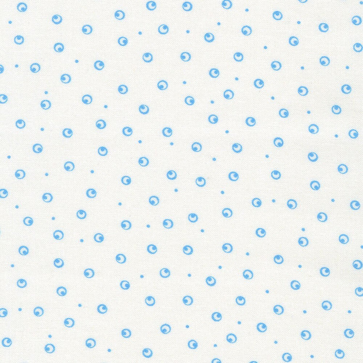 Flowerhouse Hint of Prints Circles Blue on White by Debbie Beaves for Robert Kaufman Fabrics - FLHD-21898-4