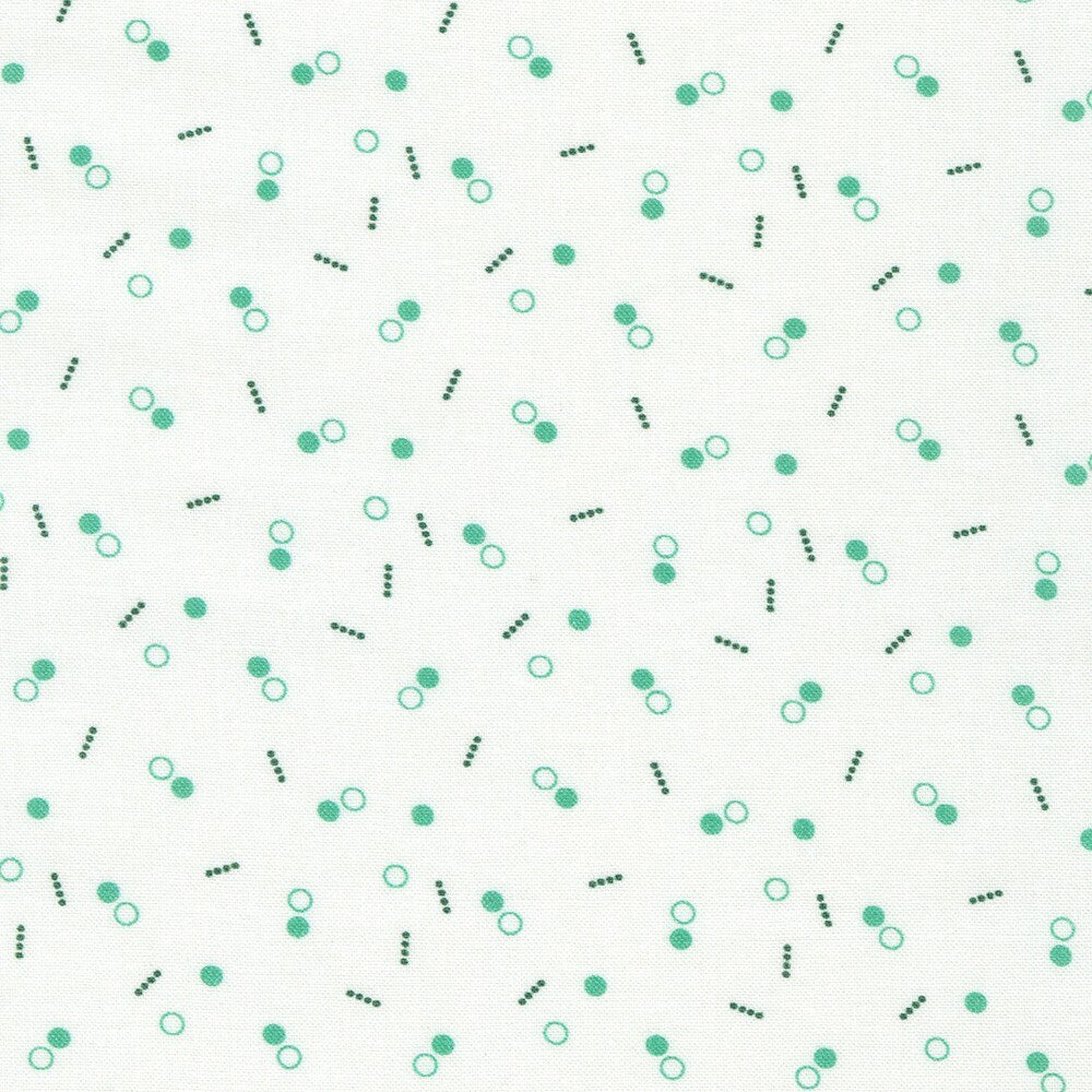 Flowerhouse Hint of Prints Dots and Circles Aloe on White by Debbie Beaves for Robert Kaufman Fabrics - FLHD-21901-36