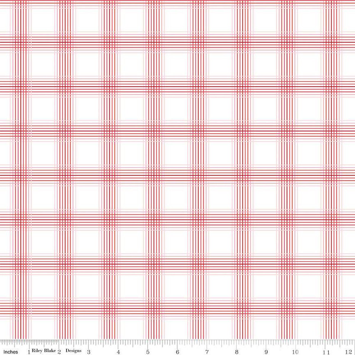 My Valentine Plaid White by Echo Park Paper for Riley Blake Designs - C14155-WHITE