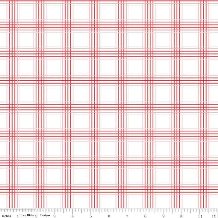My Valentine Plaid White by Echo Park Paper for Riley Blake Designs - C14155-WHITE