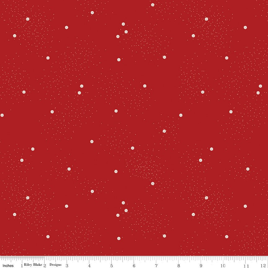 Dainty Daisy Barn Red by Beverly McCullough for Riley Blake Designs - C665-BARNRED