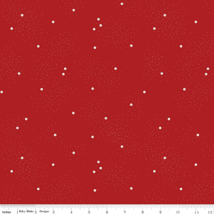 Dainty Daisy Barn Red by Beverly McCullough for Riley Blake Designs - C665-BARNRED