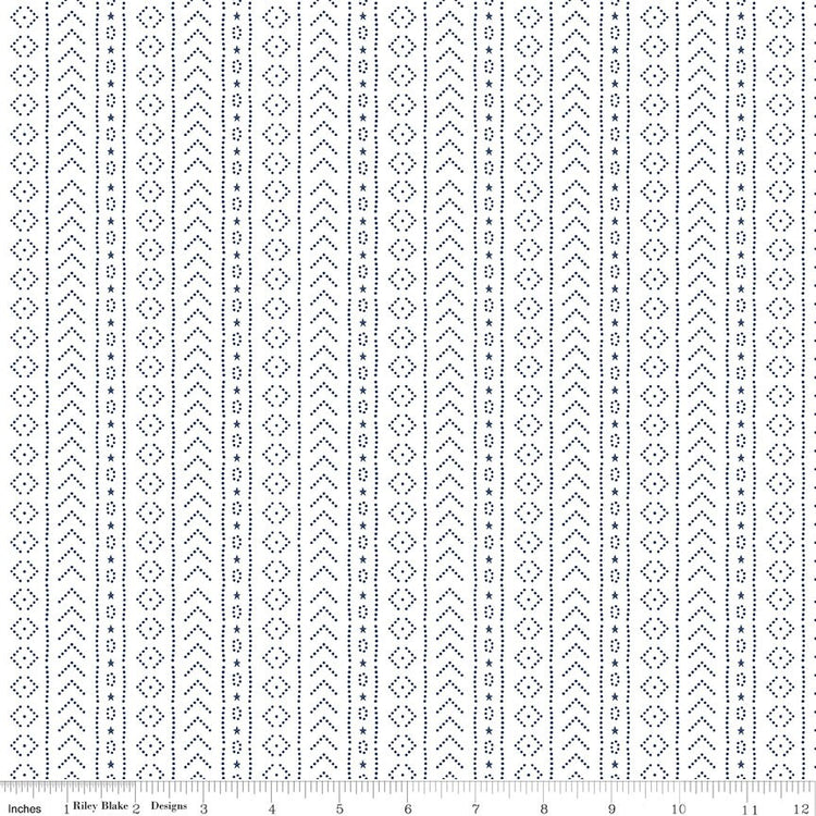 American Beauty Stripe White by Dani Mogstad for Riley Blake Designs - C14447-WHITE