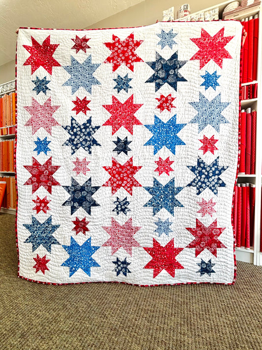The Helen Quilt Kit with Let Freedom Reign Batiks