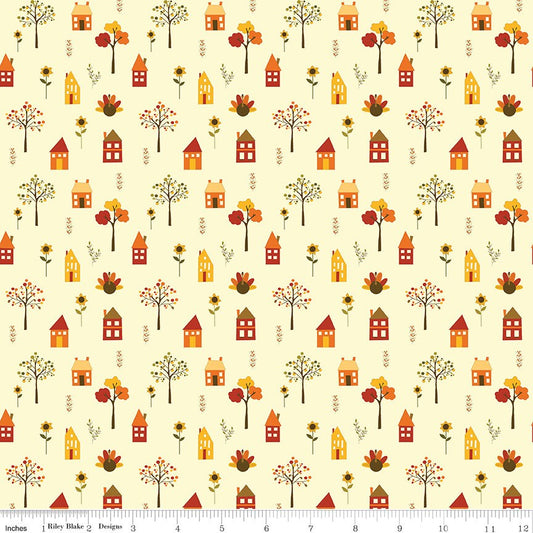 Fall's In Town Village Cream by Sandy Gervais for Riley Blake Designs - C13512-CREAM