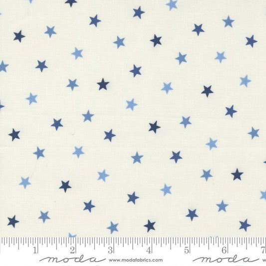 Sunrise Side Star Blenders Cream Blue by Minick & Simpson for Moda Fabrics - 14964 21