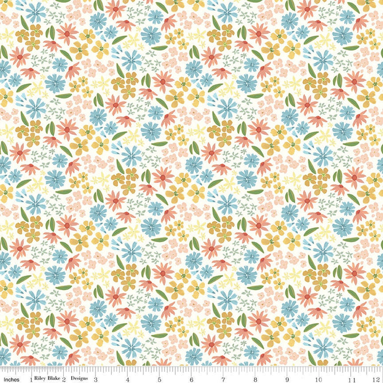 Albion Flowers Cream by Amy Smart for Riley Blake Designs - C14591-CREAM