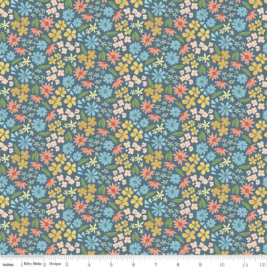 Albion Flowers Blue by Amy Smart for Riley Blake Designs - C14591-BLUE