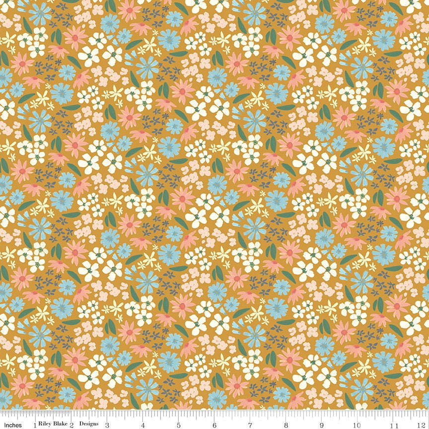 Albion Flowers Gold by Amy Smart for Riley Blake Designs - C14591-GOLD