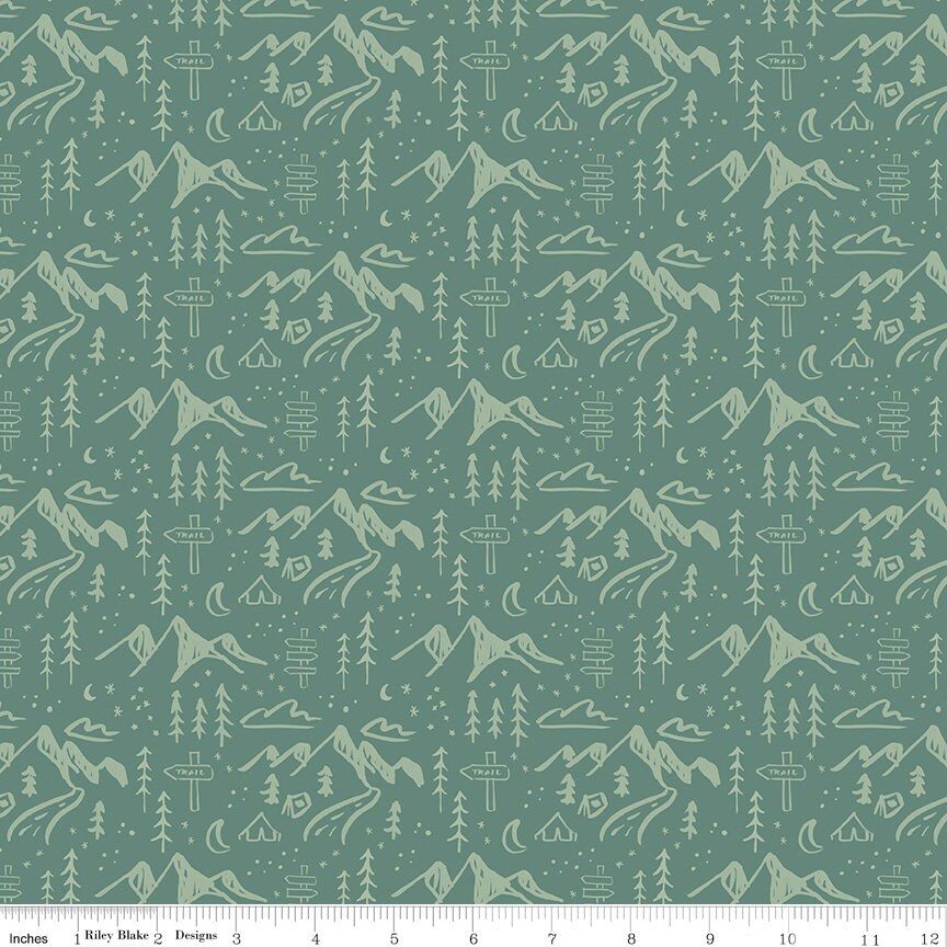 Albion Mountains Green by Amy Smart for Riley Blake Designs - C14592-GREEN