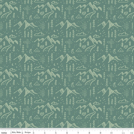 Albion Mountains Green by Amy Smart for Riley Blake Designs - C14592-GREEN