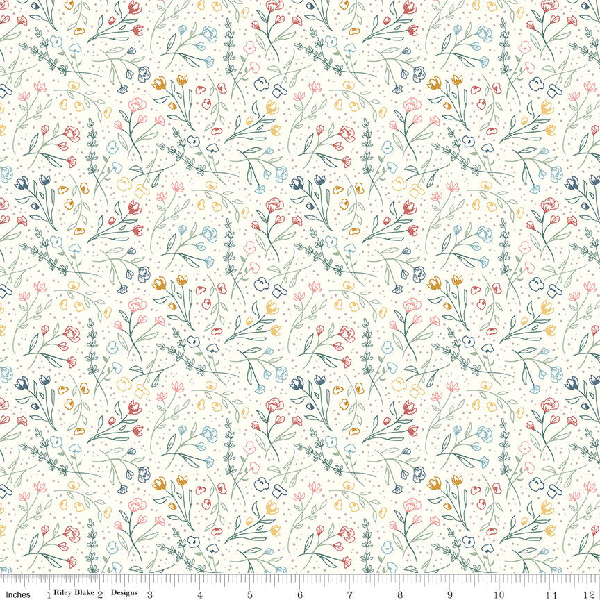 Albion Wildflowers Cream by Amy Smart for Riley Blake Designs - C14594-CREAM